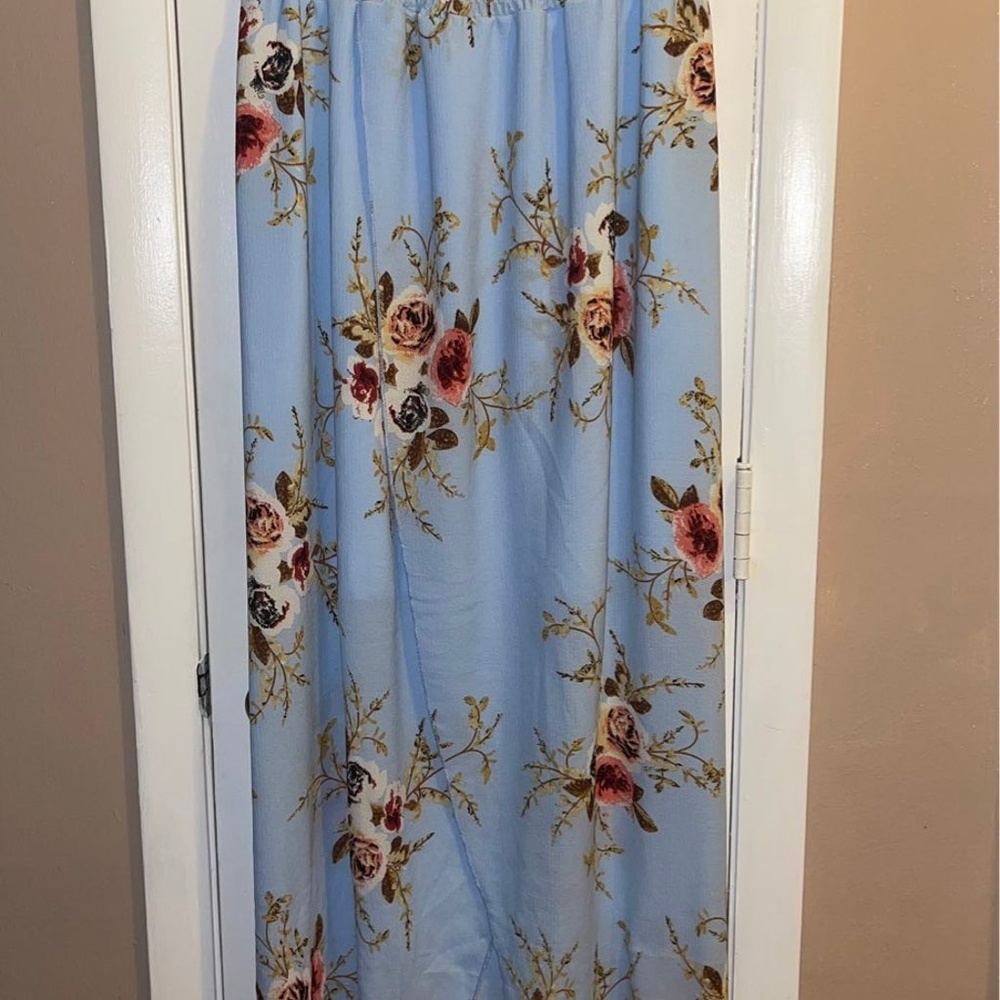 Long Blue Floral Dress